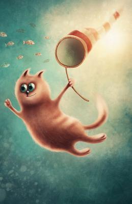 Read Journal: Red Cat Swimming with the Fishes: Lined Journal, 120 Pages, 5.5 X 8.5, Cat Journal Notebook, Soft Cover, Matte Finish -  file in ePub