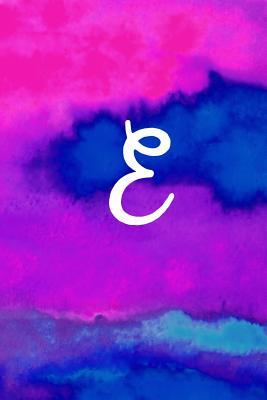 Read Online E: Letter E Monogram Watercolor Background Journal Cover, Brightly Colored Pink Purple & Blue Watercolour Arty Design Writing Notebook with Personal Name Initial, 6x9 Inch Blank Lined College Ruled Paper, Perfect Bound Matte Soft Cover Diary -  | ePub
