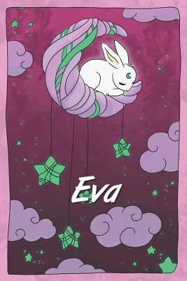 Read Eva: personalized notebook sleeping bunny on the moon with stars softcover 120 pages blank useful as notebook, dream diary, scrapbook, journal or gift idea - Jenny Illus file in PDF