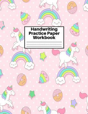 Read Online Handwriting Practice Paper Workbook: Cute Unicorn Matte Cover Large 8.5 x 11 Blank Lined Sheets Journal Notebook for Writing Improvement Exercises - Perfect for Preschool, Kindergarten, Grade School Kids (1st, 2nd, 3rd and 4th) and Adults Design Code BW - Macie McMillan | PDF