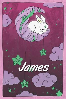 Read Online James: personalized notebook sleeping bunny on the moon with stars softcover 120 pages blank useful as notebook, dream diary, scrapbook, journal or gift idea - Jenny Illus | PDF